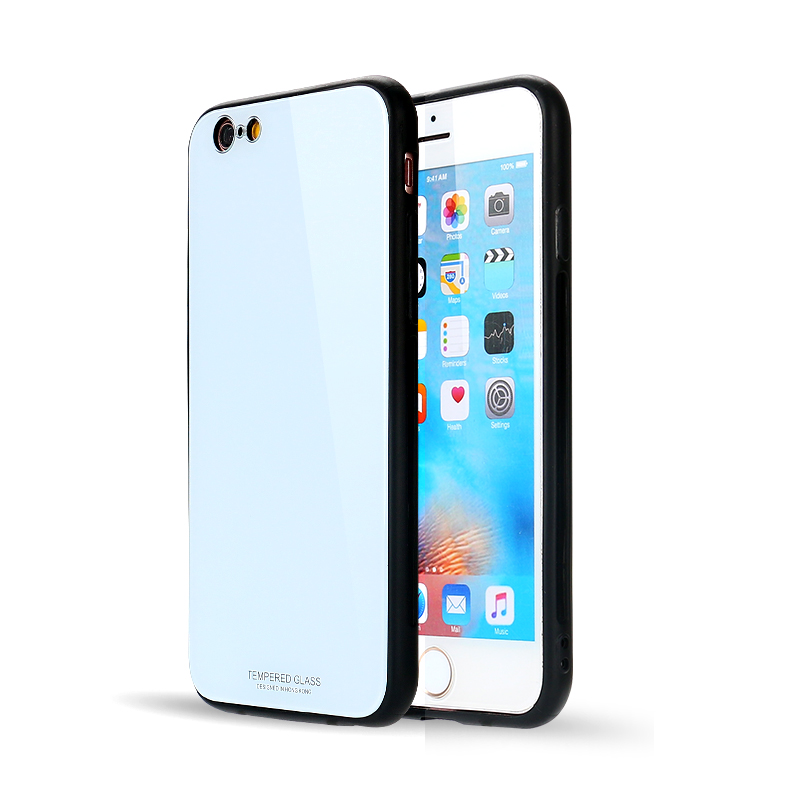 iPHONE 8 / 7 Tempered Glass Hybrid Case Cover (White)